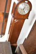 An early 20th Century mahogany short case clock having silvered numerical dial, height approx.
