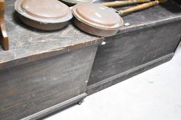 Two Victorian pine bedding boxes