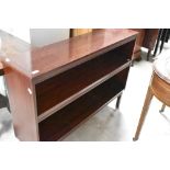 A vintage mahogany low bookcase, width approx. 107cm