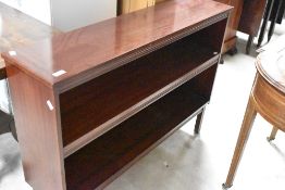 A vintage mahogany low bookcase, width approx. 107cm