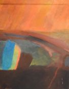 Chris (Joe) Beard (British b.1945) oil on canvas, 'Autumn Field abstract composition, signed and
