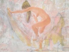After Thornton Utz (American 1914-1999) limited edition colour print 'Morning Melody' nude boudoir