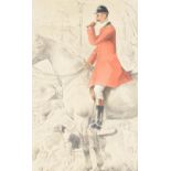 After George Algernon Fothergill (British 1868-1945) coloured print 'Drawn Blank' a huntsman,