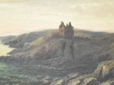 J. Dalrymple (British 19th century) oil on canvas 'Dunskey Castle' - Portpatrick N.B, a well