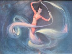 After Louis (Lou) Shabner (British 1917-1981) colour print 'The Ribbon Dancer' within a moulded