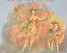 David Walker (British 1934-2008) watercolour 'Cinderella, Oslo The Seasons, Autumn and Page'