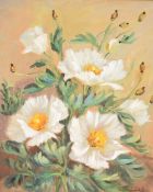 Vera Caudwell (British 20th century) two oil on canvas's, still life studies of flowers, signed