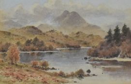 Herbert Moxon Cook (1844-1928/29) watercolour, Loch Ard near Aberfoyle, signed and dated 1922