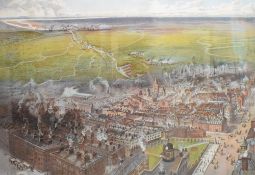 After John Syer (British 19th century) colour chromolithograph print, Manchester and The Ship canal,