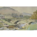 Local interest* Geoffrey M Holdsworth (British 20th century) watercolour, Ulpha Bridge, Duddon