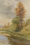 John Hodgson Campbell (British 1855-1927) watercolour, river scene, signed lower rightm within a