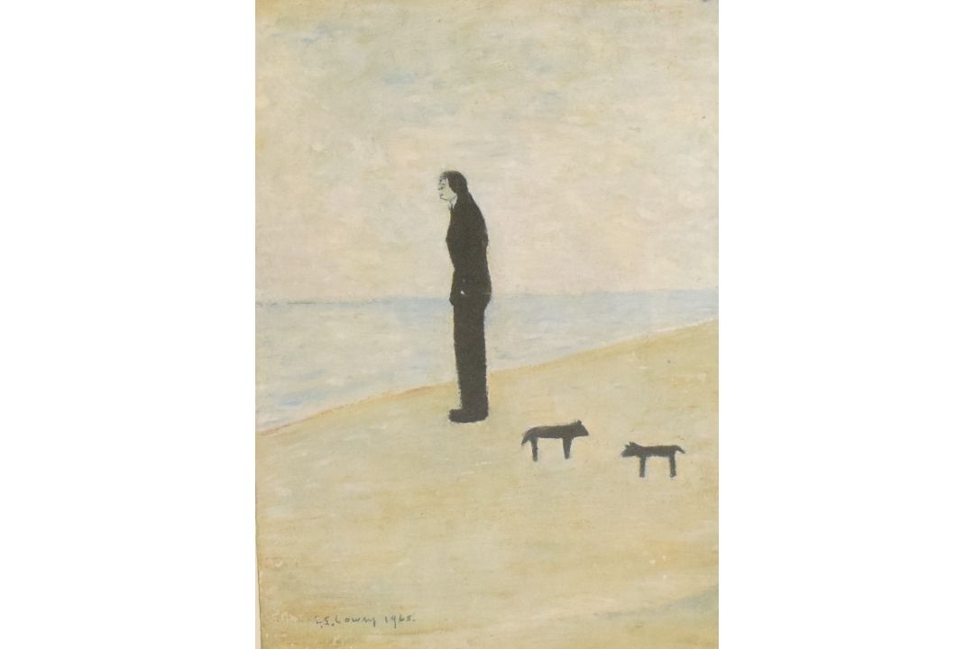 After Laurence Stephen Lowry (British 1887-1976) colour print 'Man looking out to Sea' entitled in - Image 1 of 2