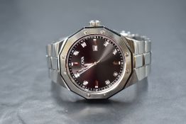 A Bulova Marine Star Diamond Accent wristwatch, the black dial having baton and diamond numerals,