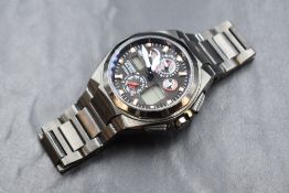 A Citizen Eco-Drive Attesa 20th Anniversary limited Edition radio controlled wristwatch, the black