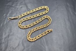 A 9ct gold double curb link chain with dog clip, marked 9K 375, 50cm, 58.8g