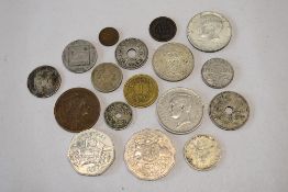 Isle Of Man 1984 Christmas Steam Train Fifty Pence, Collection Of World Coins Including 1931 Belgium