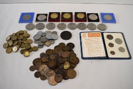 GB & World Coins including Opening Of Lancaster Townhall Medal 27/12/1909 Lord
