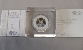 Royal Mint Silver Proof 50p Beatrix Potter Tom Kitten 2017, Limited Edition 19046/40000 with folding