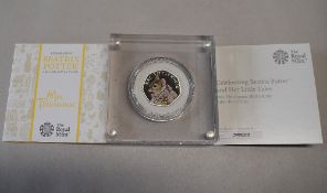 Royal Mint Silver Proof 50p Beatrix Potter Mrs Tittlemouse 2018, Limited Edition 29523/40000 with