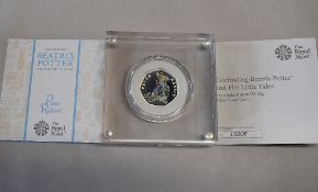 Royal Mint Silver Proof 50p Beatrix Potter Peter Rabbit 2018, Limited Edition 13805/45000 with