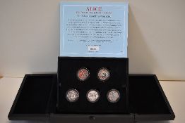A Westminster Mint 2021 Limited Edition Silver Proof Fifty Pence Set, Alice Through The Looking