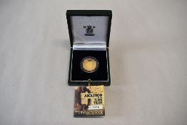 Gold Proof Two Pound Coin Queen Elizabeth II 2007 Abolition Of The Slave Trade, Limited Edition