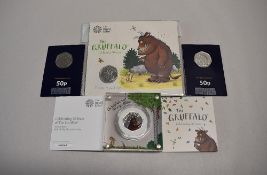 Royal Mint Gruffalo 2019 50p Silver Proof With Colour, Limited Edition 24243/30000, in plastic