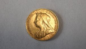 Gold Sovereign Queen Victoria 1899 Royal Mint, 8.00g