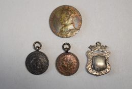 George VI 1937 Coronation Medal Mint Mark Percy Metcalfe, Poetry Society Bronze and Silver Medals