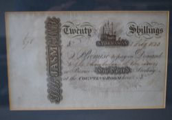 Provincial Bank note, Stornoway Scotland, Twenty Shillings, Payable to The Chamberlain Of The Lewis,
