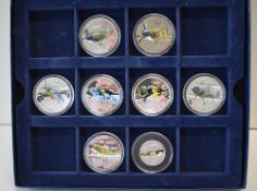 Seven Sterling Silver Five Pound Coins Commemorating 70th Anniversary Of Battle Of Britain