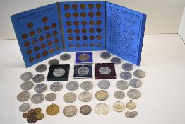 GB & World Coins and a WWI War Medal, 1890 Silver Crown, 1887 Silver Half Crown, 1935 Silver