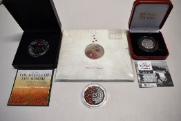 D-Day Silver Proof Coloured 50p Pobjoy Mint 8.00 grams, For The Fallen Commemorative Coloured Five