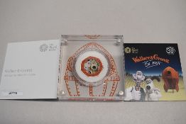 Royal Mint 2019 30th Anniversary Of Wallace And Gromit 50p Silver Proof With Colour, Limited Edition