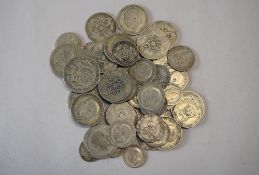 GB Silver Coins,1920-1936 Florins x16 , Half Crowns 1920 x2, 1934, Shillings and Sixpences 1921-194