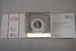 Royal Mint Silver Proof 50p Beatrix Potter Benjamin Bunny 2017, Limited Edition 19611/40000 with