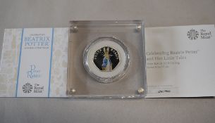 Royal Mint Silver Proof 50p Beatrix Potter Peter Rabbit 2019, Limited Edition 26756/35000 with