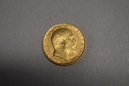 Gold Sovereign Edward VII 1908 Royal Mint, 8.00g