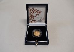 Gold Proof Half Sovereign Queen Elizabeth II 1999 Royal Mint, Limited Edition 3196/7500, in