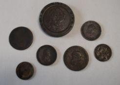 Eighteenth and Nineteenth Century Copper Coinage including George III Half Penny, Two George III Fa