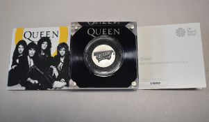 Royal Mint 2020 Music Legends Queen Silver Proof One Pound Coin, Limited Edition 13689/20000, in