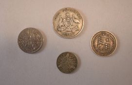 1887 Queen Victoria Silver Sixpence 'Shield in Garter Withdrawn Type' JEB below trun, 1919 Edward V