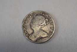 Queen Anne Silver Shilling, E under Bust, no date visable