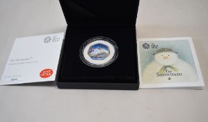 Royal Mint 2018 The Snowman 40th Anniversary Proof Silver With Colour 50p, Limited Edition 0244/1000