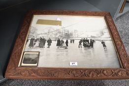 Local interest* An interesting black and white photograph of figures skating on Windermere, within a
