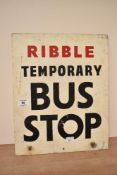 A double sided Ribble temporary Bus Stop, h38.5cm