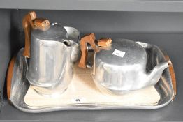 A Picquot ware tea service, to include tea pot, coffee pot and tray