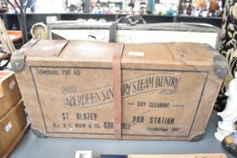 A vintage Aberdeen Sanitary System Laundry case, of rectangular form with reinforced corners and