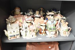 A quantity of tea pots, to include a Monk, Fisherman and School ect