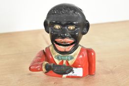 A metal jolly gent money box, h12.5cm